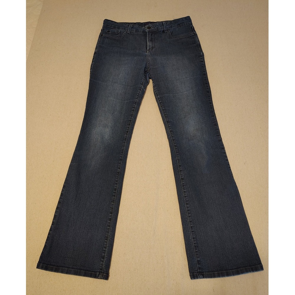 NYDJ Womens Bootcut Jeans Dark Wash Stretch Denim Size 12 Made in USA